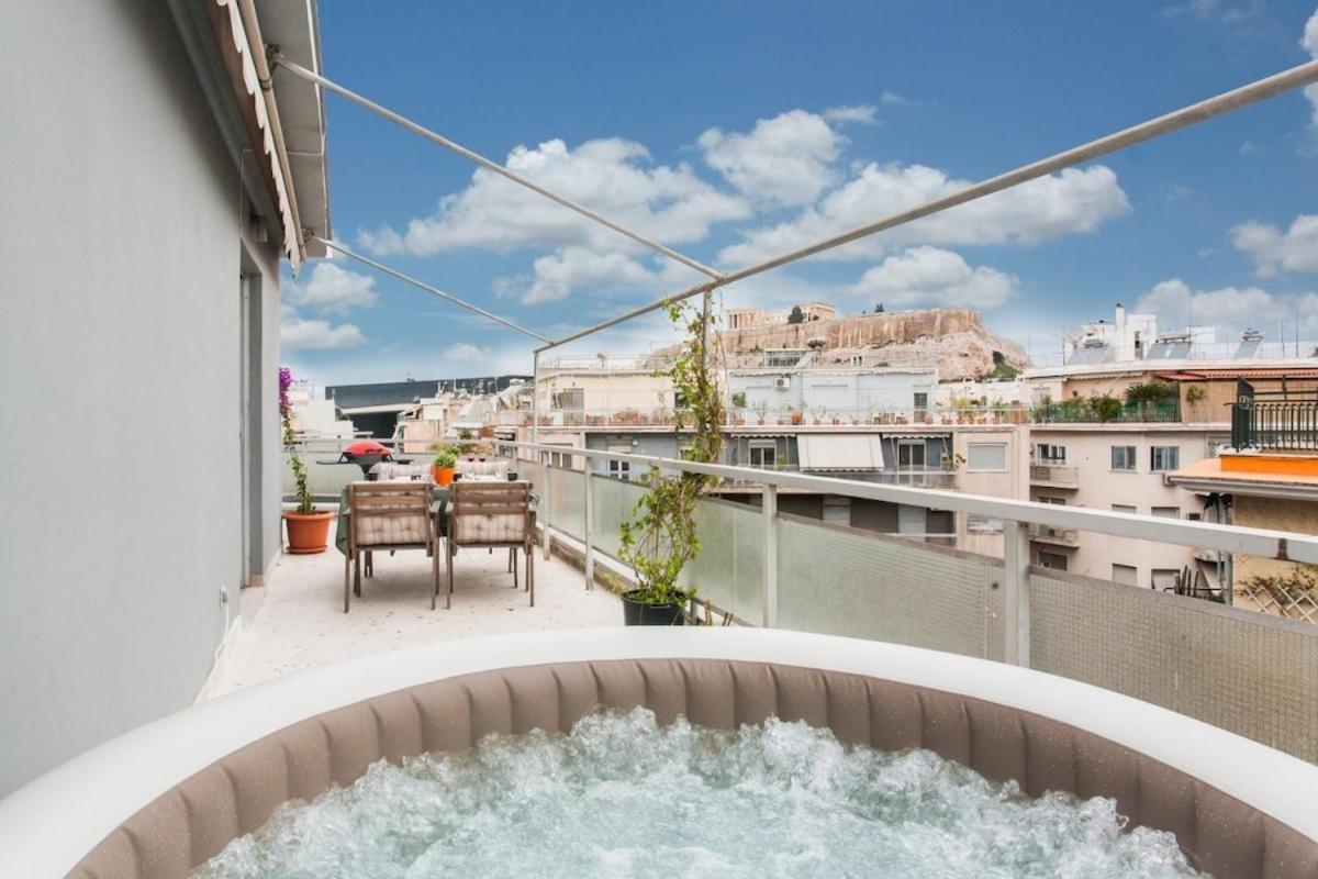 Lovely Apt W/Heated Jacuzzi &Full Acropolis View Apartment Atena Exterior foto