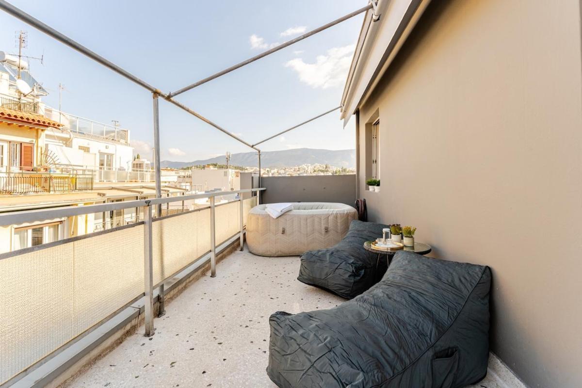 Lovely Apt W/Heated Jacuzzi &Full Acropolis View Apartment Atena Exterior foto